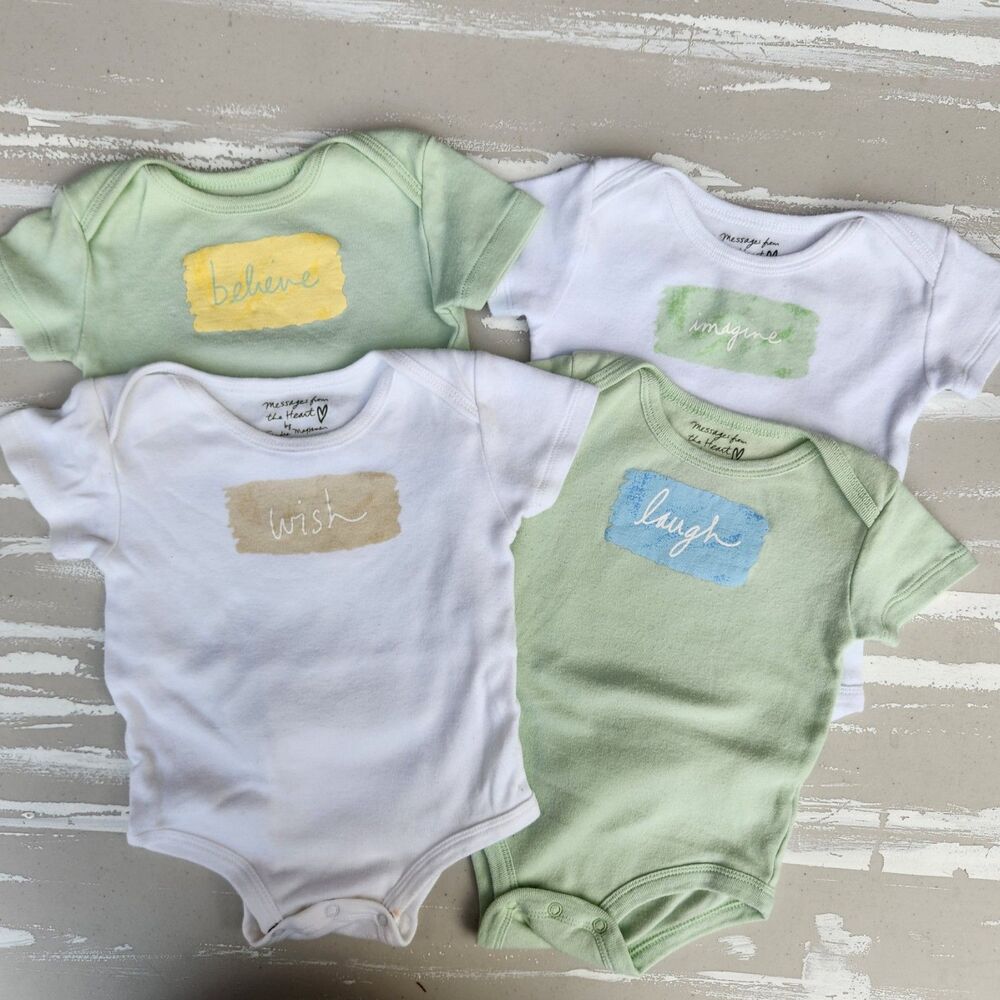Infant "Messages from the Heart" Neutral Onesies - 12 months